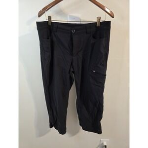 Eddie Bauer Pants Women‎ 14 Rainier Capri Ruched Performance UPF 50 Cargo Hiking